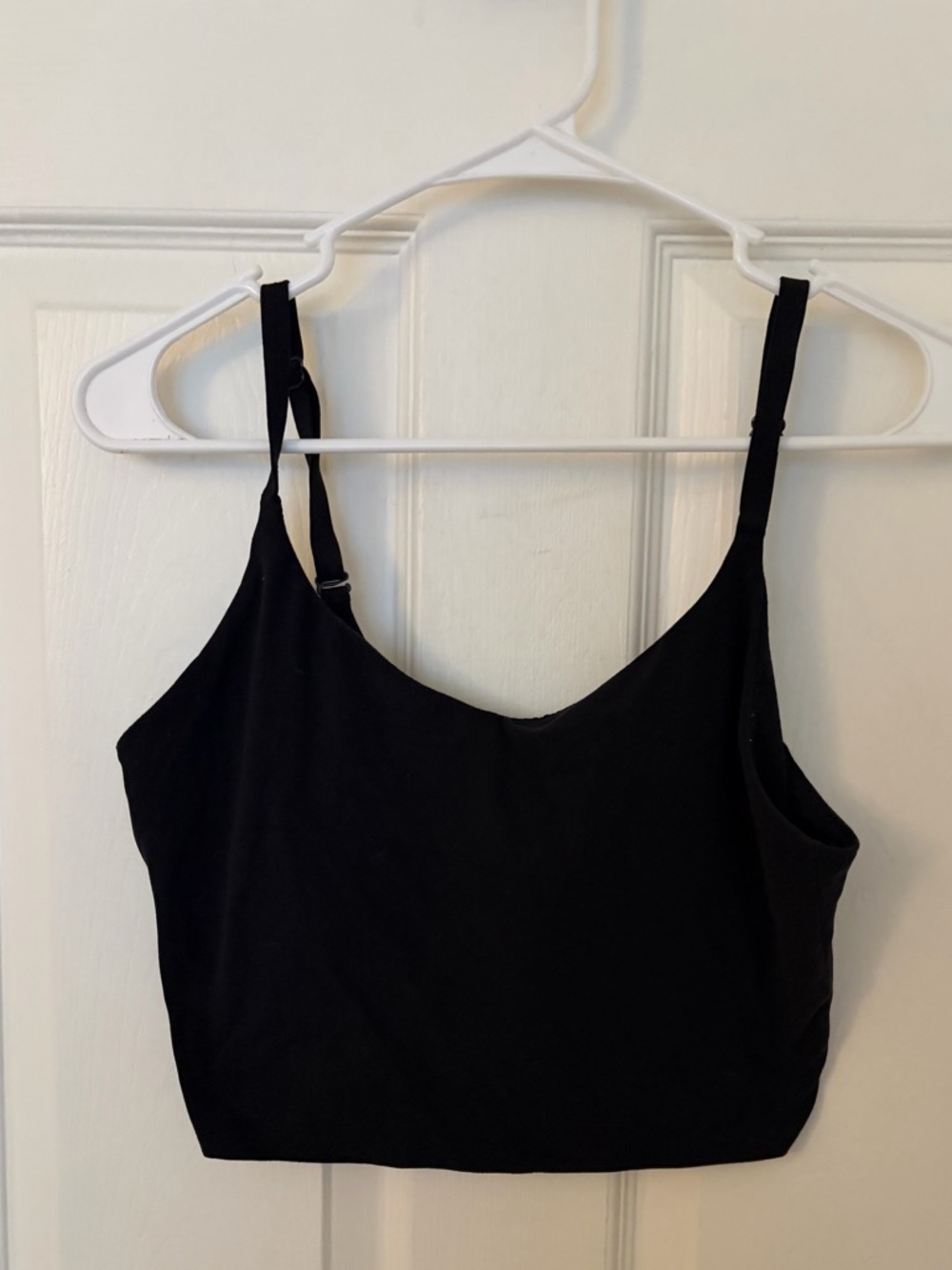 Athleta Elation V Neck Crop Top Sports Bra Convertible Bra Strap Black Medium